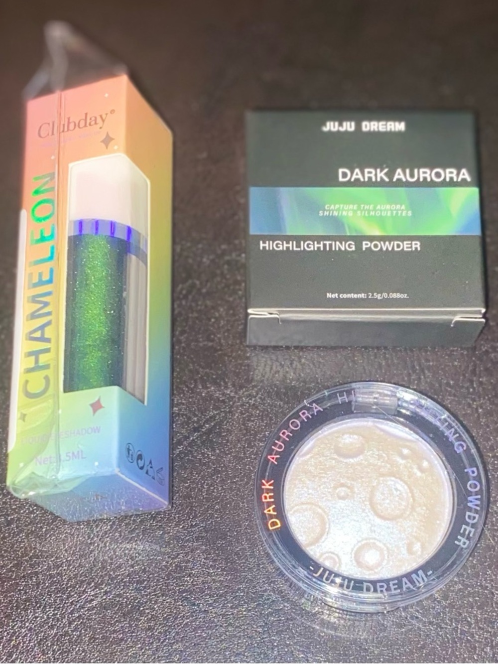 ✨New Makeup Duo Holographic Highlighter + Green Multichrome Liquid Eyeshadow💚💛